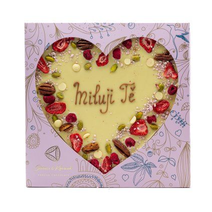 Velké srdce z Bílé čokolády Miluji Tě